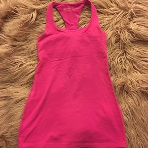 Beyond Yoga bright pink racer back tank